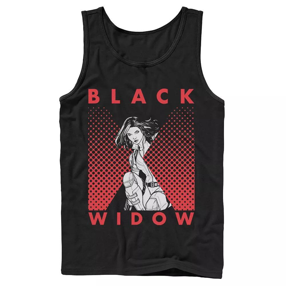 Men's Marvel Black Widow Halftone Tank Top, Size: Large Product Image