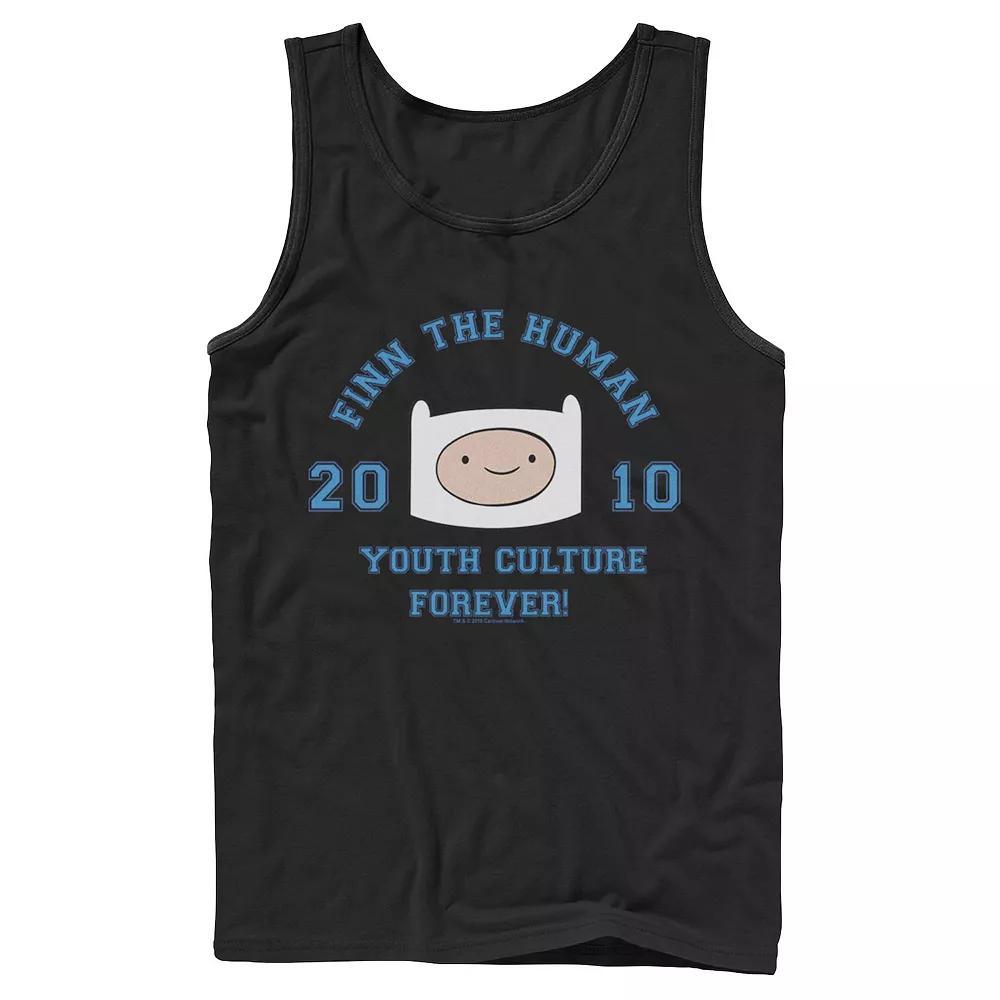 Men's Cartoon Network Adventure Time Finn The Human Youth Culture Forever Tank Top, Size: Large, Athletic Grey Product Image