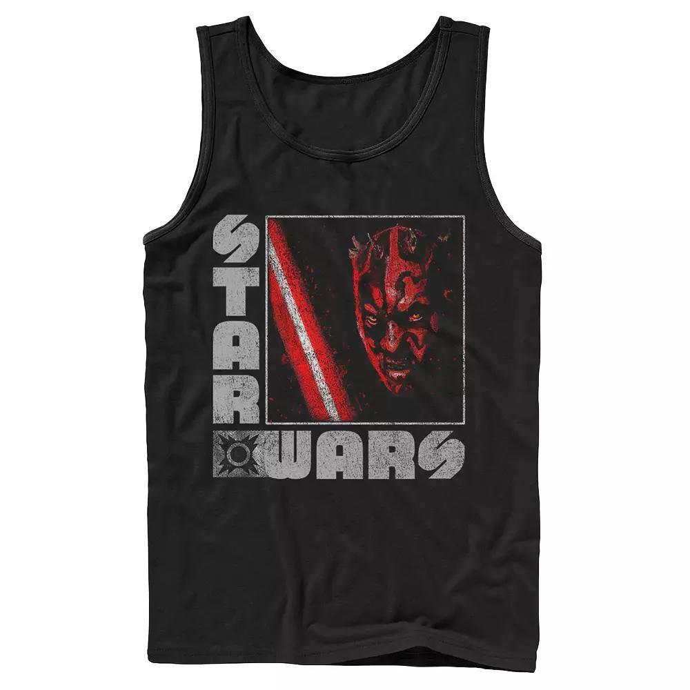 Men's Star Wars Darth Maul Distressed Square Portrait Tank Top, Size: Large, Black Product Image