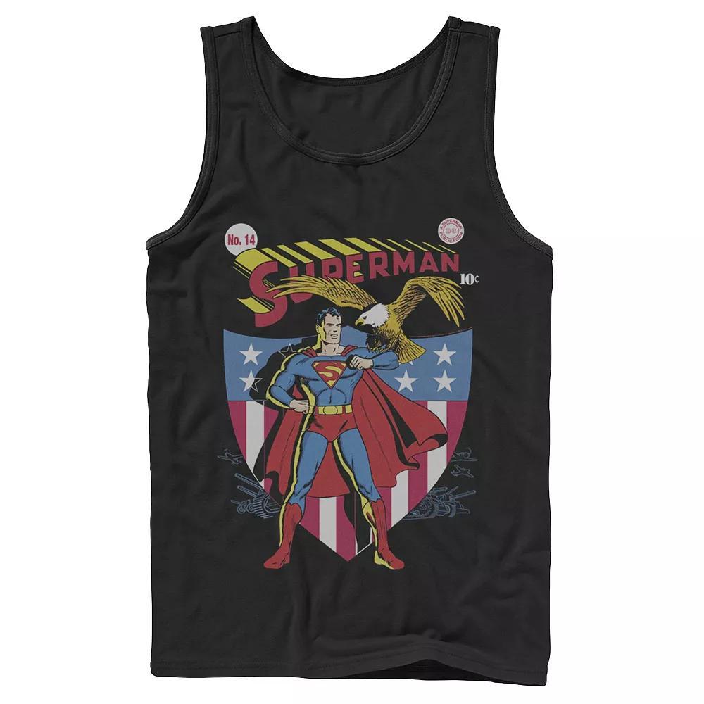 Men's DC Comics Superman Stars And Stripes Poster Tank Top, Size: Small, Blue Product Image