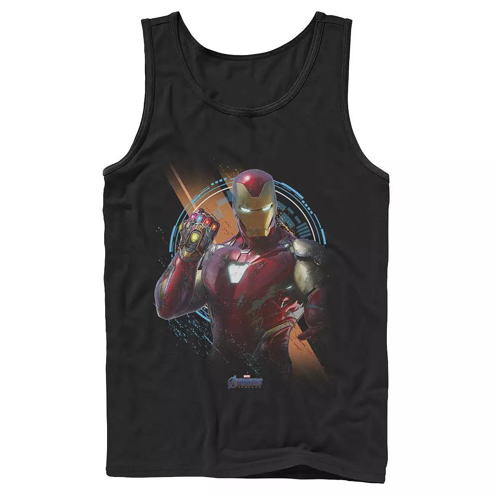 Men's Marvel Avengers Endgame Iron Man Time Travel Platform Logo Tank Top, Size: Large, Black Product Image