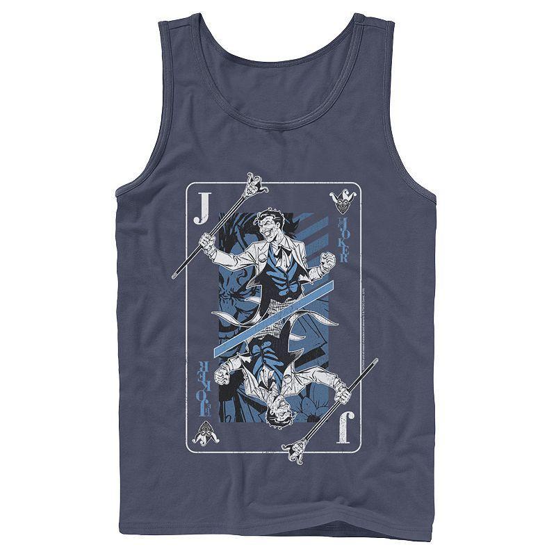 Mens DC Comics The Joker Playing Card Tank Top, Mens Product Image