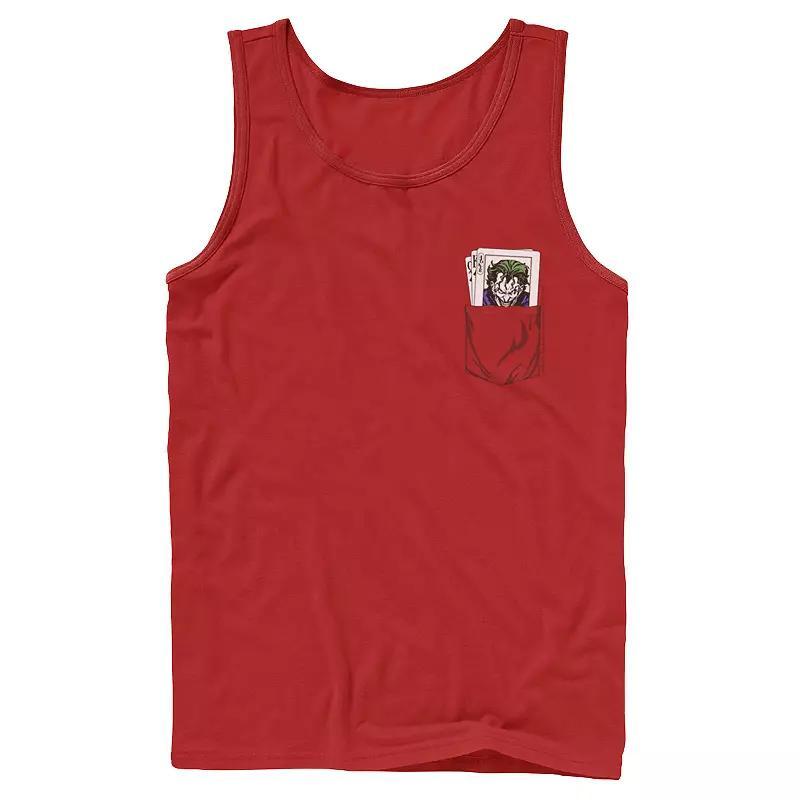 Men's DC Comics The Joker Cards Pocket Graphic Tank Top, Size: Large, Athletic Grey Product Image