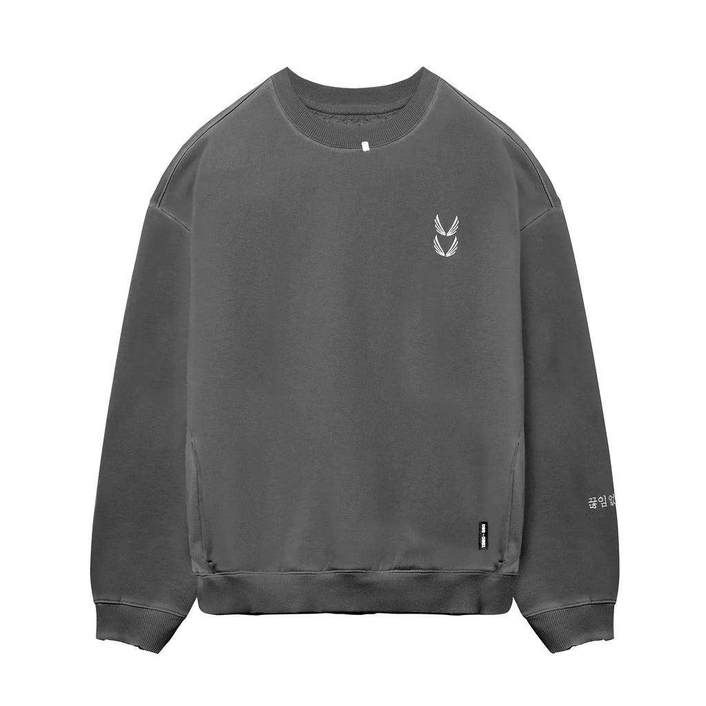 0861. Tech Essential™ Distressed Crewneck - Faded Grey Product Image