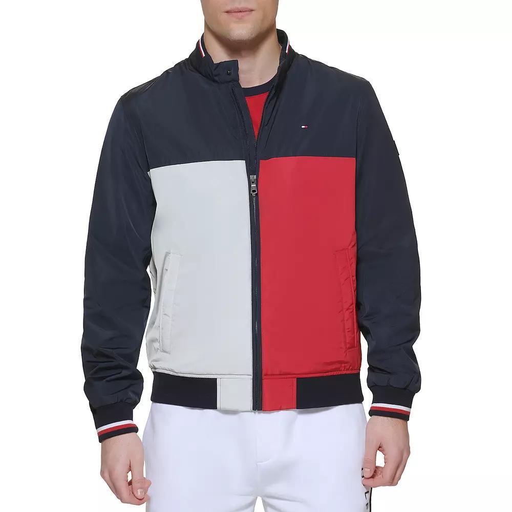 Men's Tommy Hilfiger Bomber Jacket, Size: XL, Black Red Combo Product Image