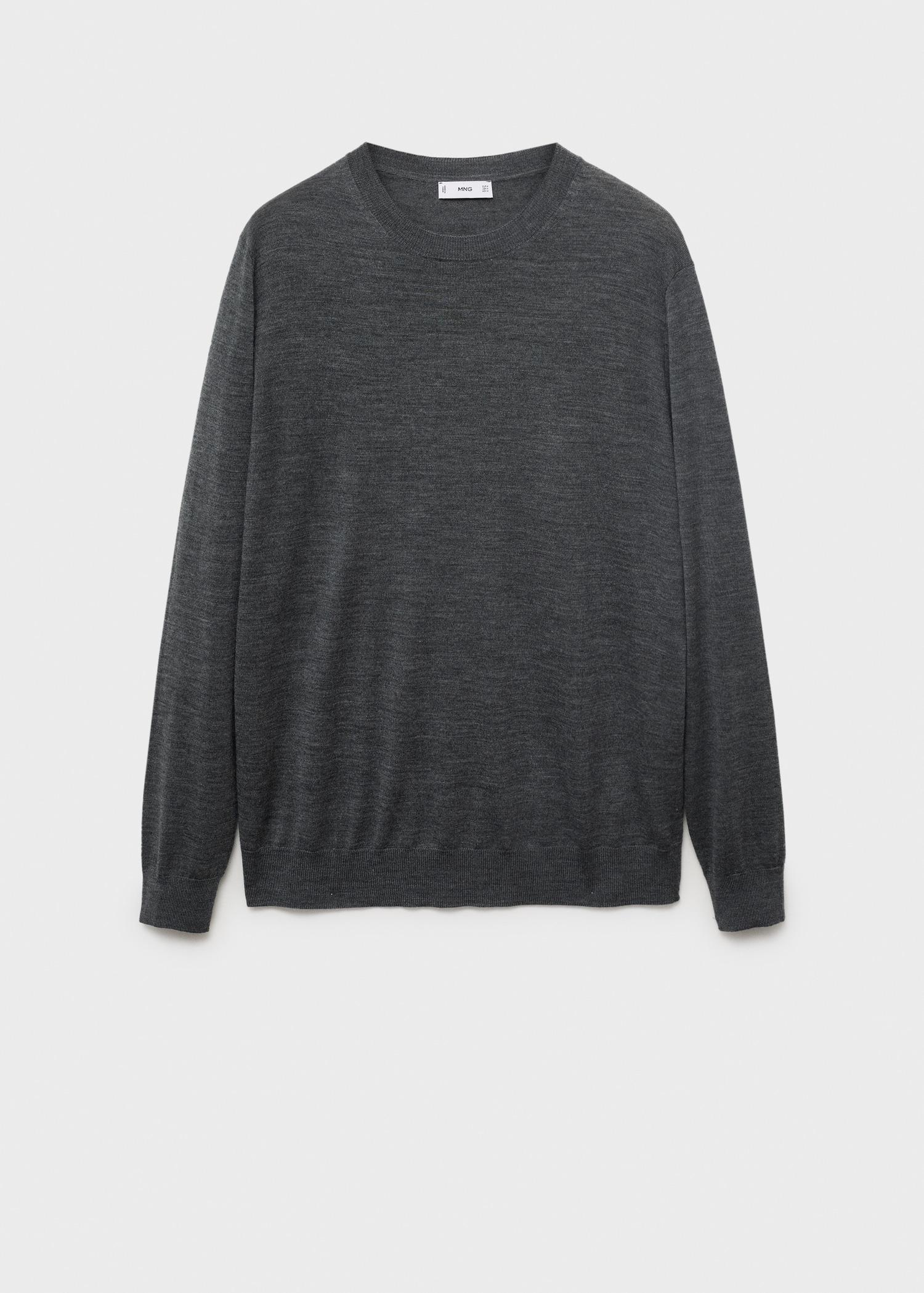 100% wool round-neck sweater - Men | MANGO USA Product Image