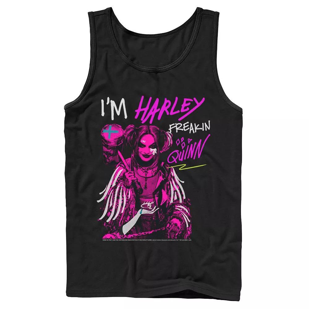 Men's Birds Of Prey I'm Harley Freakin' Quinn Tank Top, Size: Large, Black Product Image