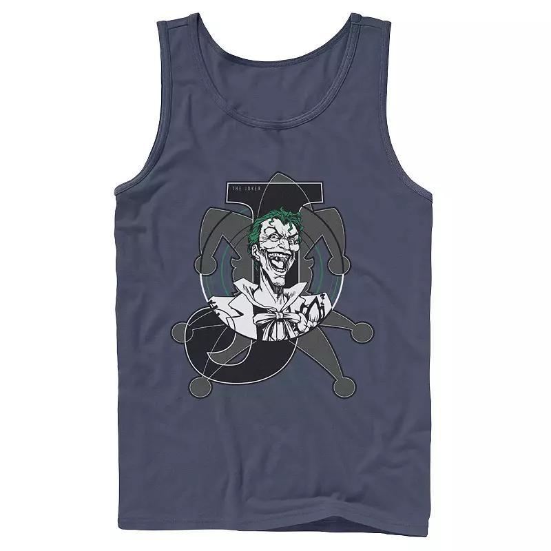 Men's DC Comics Joker Card Laughing Poster Tank Top, Size: Large, Black Product Image