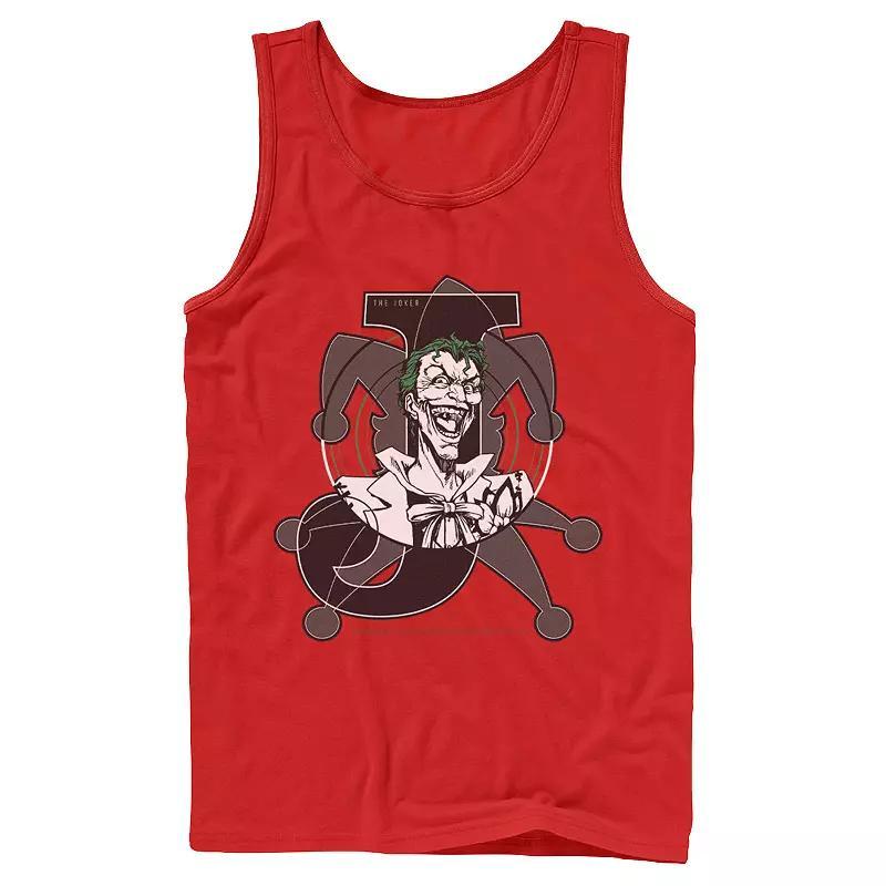 Men's DC Comics Joker Card Laughing Poster Tank Top, Size: Large, Black Product Image