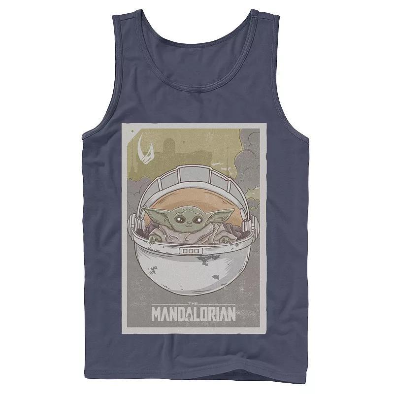 Men's Star Wars The Mandalorian The Child aka Baby Yoda Poster Tank Top, Size: Small, Grey Product Image