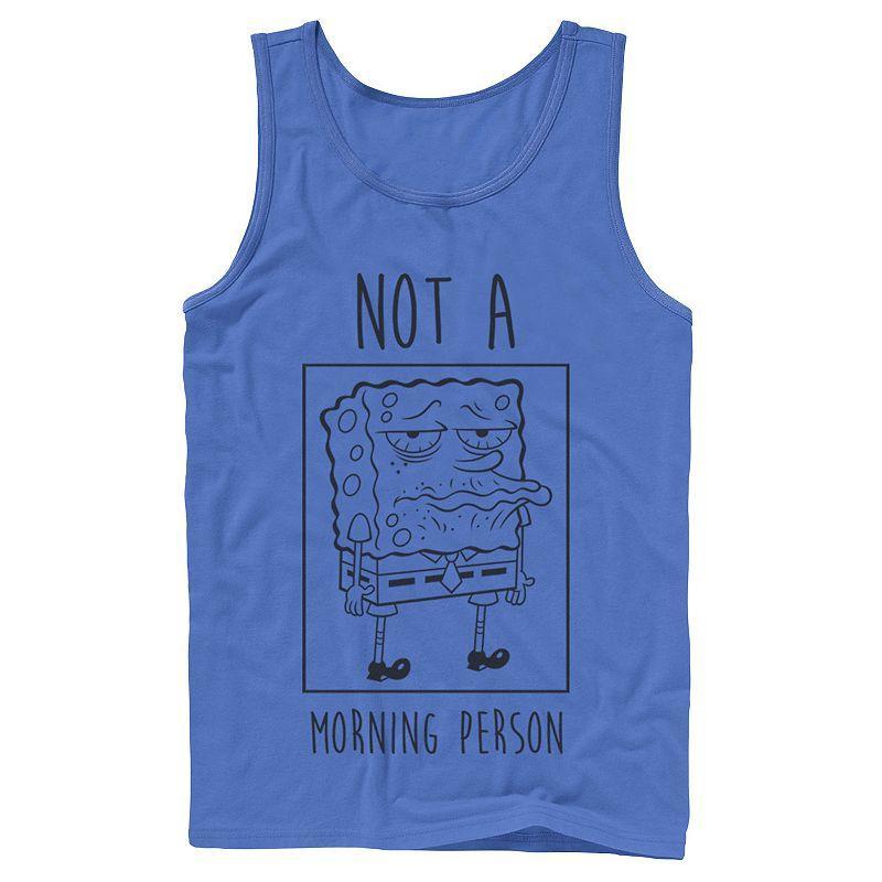 Mens Nickelodeon SpongeBob SquarePants Not A Morning Person Graphic Tank Top Athletic Grey Product Image