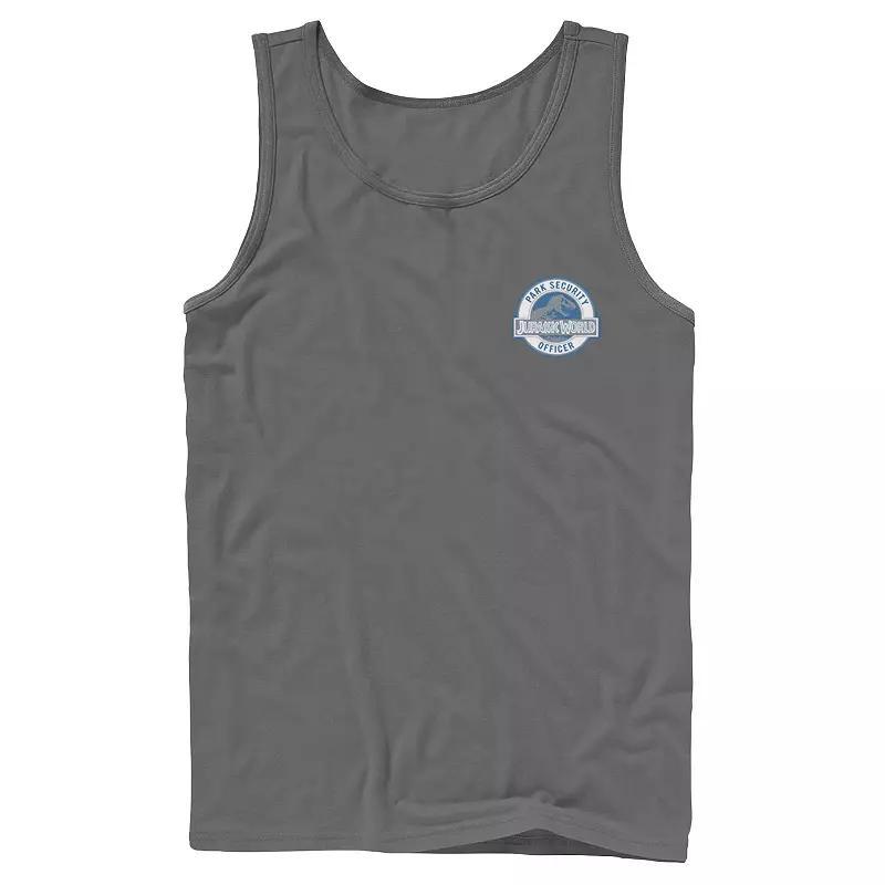 Mens Jurassic World Park Security Officer Badge Graphic Tank Top Blue Product Image
