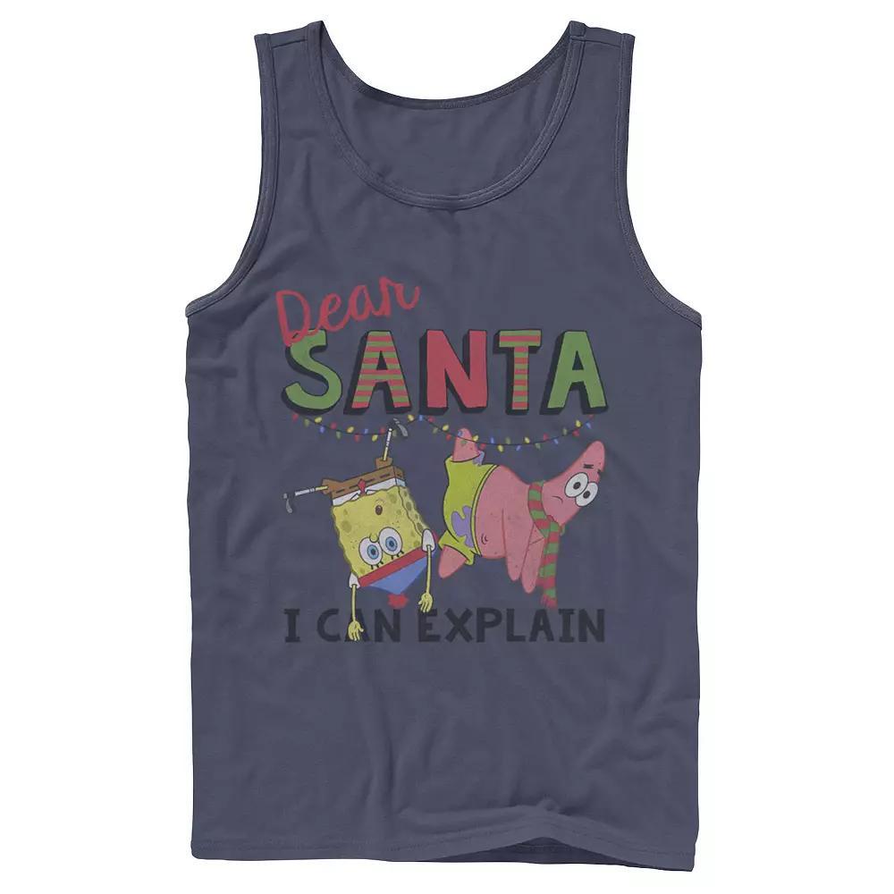 Men's Nickelodeon SpongeBob SquarePants Santa I Can Explain Graphic Tank Top, Size: Small, Blue Product Image