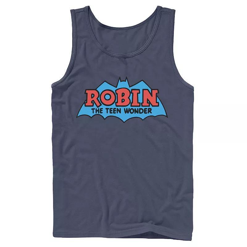 Mens DC Comics Robin The Teen Wonder Classic Logo Tank Top Blue Product Image