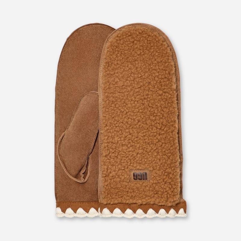 UGG Womens UGGfluff Scalloped Mitten Leather/Fleece Product Image