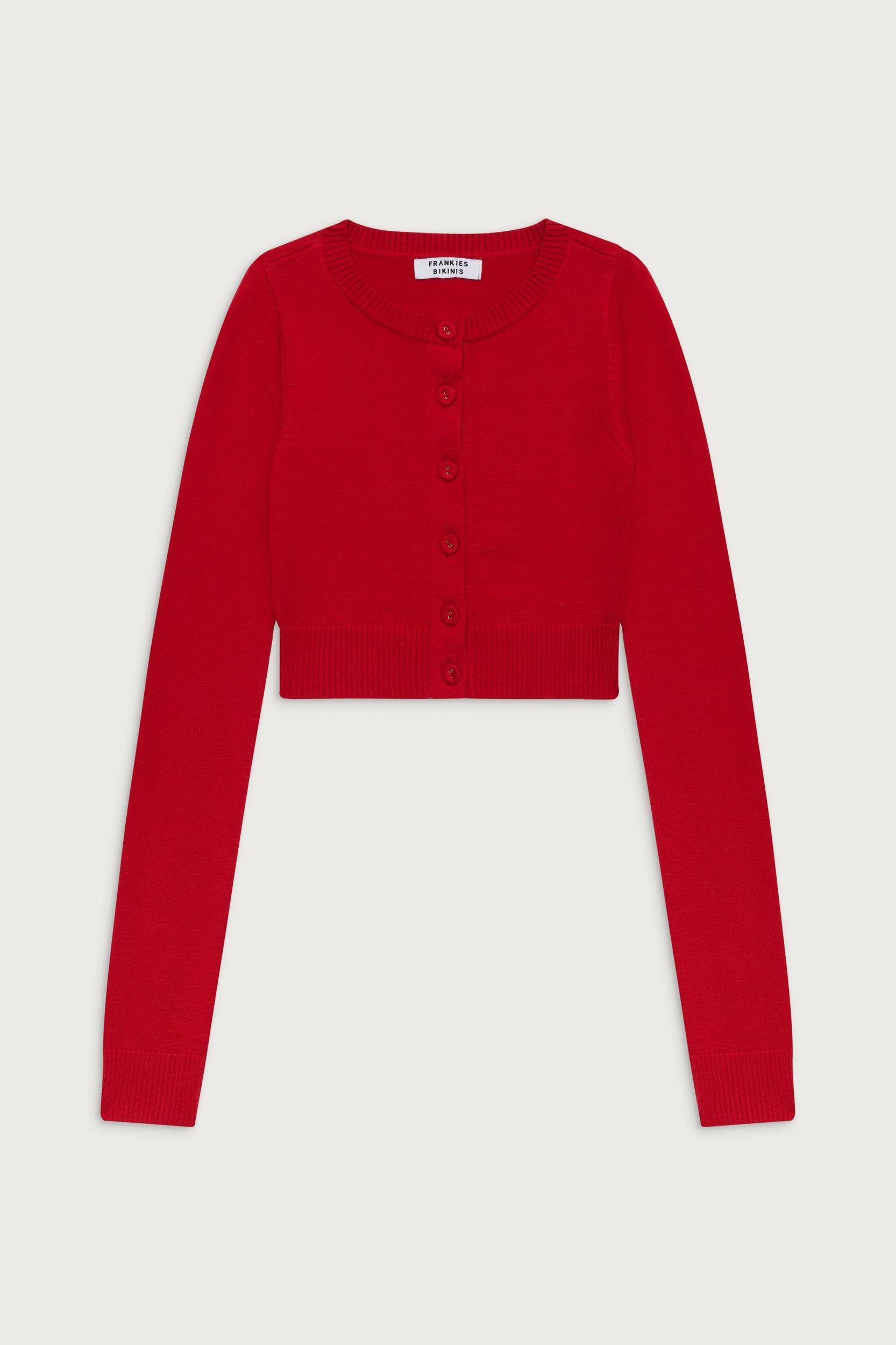 Danny Cloud Knit Cropped Cardigan - Burning Love Product Image