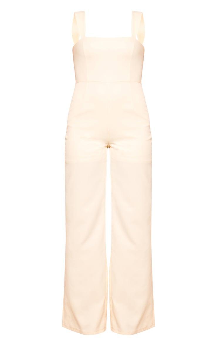 Cream Woven Cut Out Bow Detail Jumpsuit Product Image