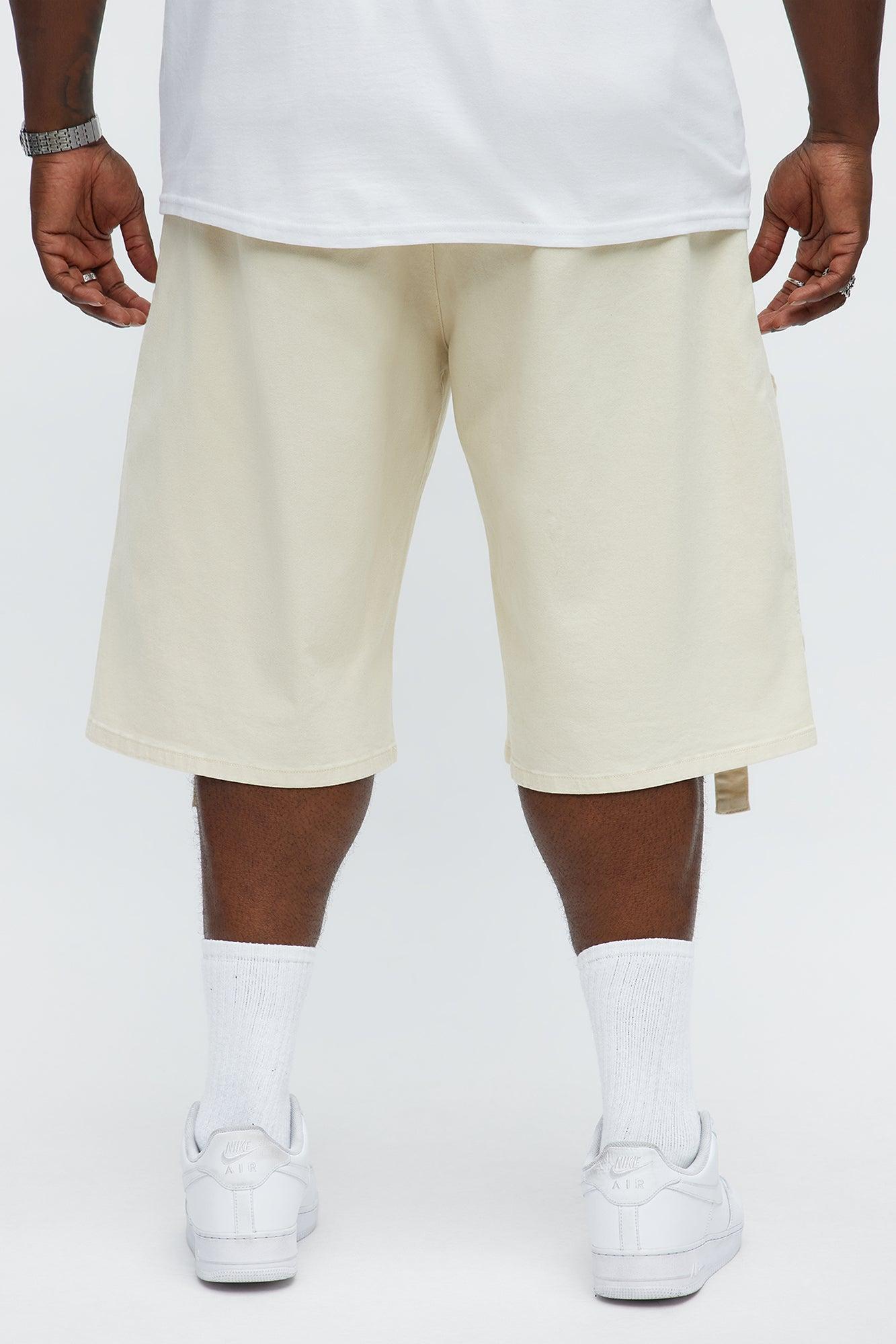 Baggy Oversized Pocket Cargo Shorts - Cream Product Image