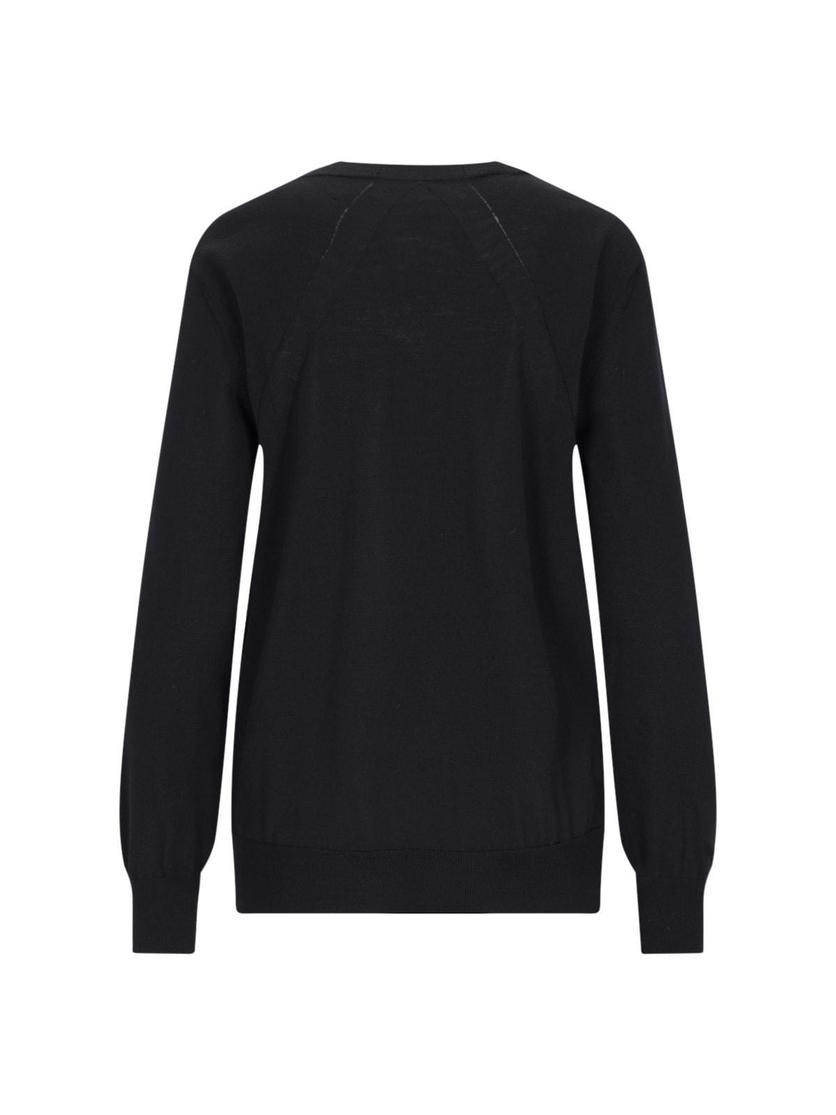 JIL SANDER Merino Wool Crew Neck Sweater In Blue Product Image
