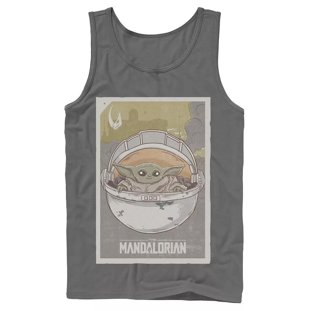 Men's Star Wars The Mandalorian The Child aka Baby Yoda Poster Tank Top, Size: Small, Grey Product Image