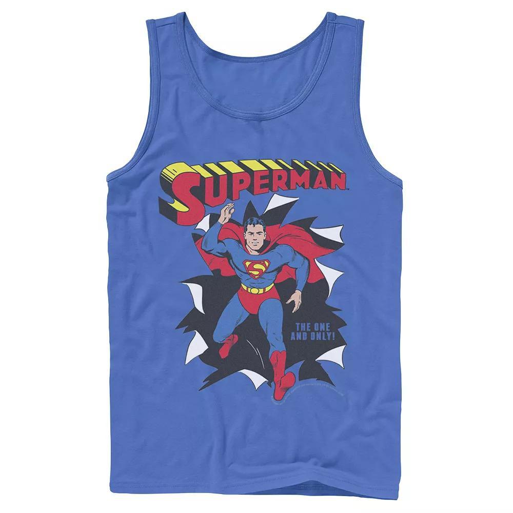 Mens DC Comics Superman Through Wall Poster Graphic Tank Top Product Image
