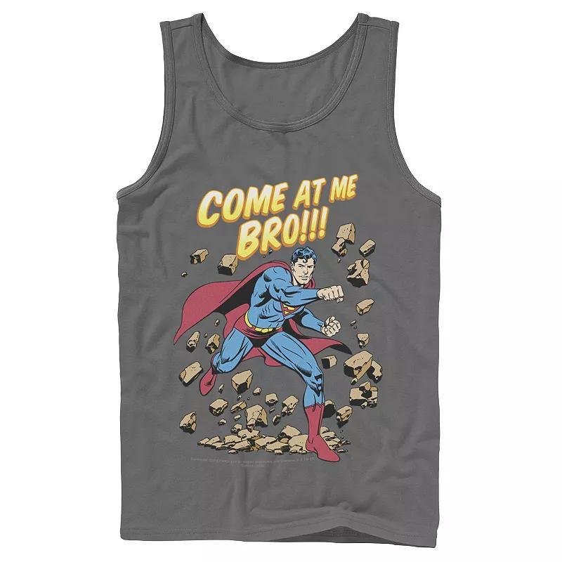 Men's DC Comics Superman Come At Me Bro Text Poster Tank Top, Size: XL, Black Product Image