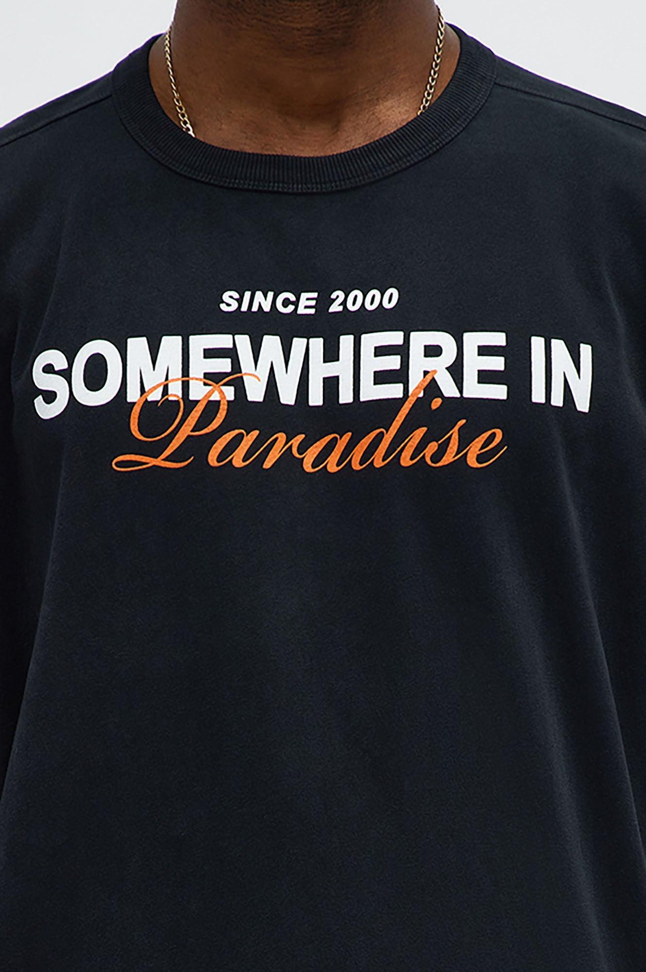 Somewhere In Paradise Oversized Short Sleeve Tee - Black Wash Product Image