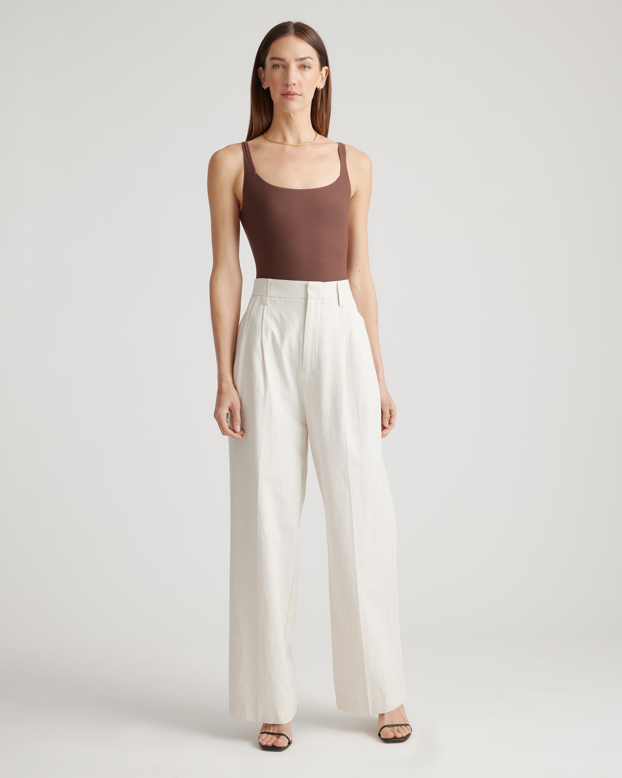 Quince | Women's Second Skin Square Neck Tank Top Bodysuit Size XL, Nylon/Spandex Product Image