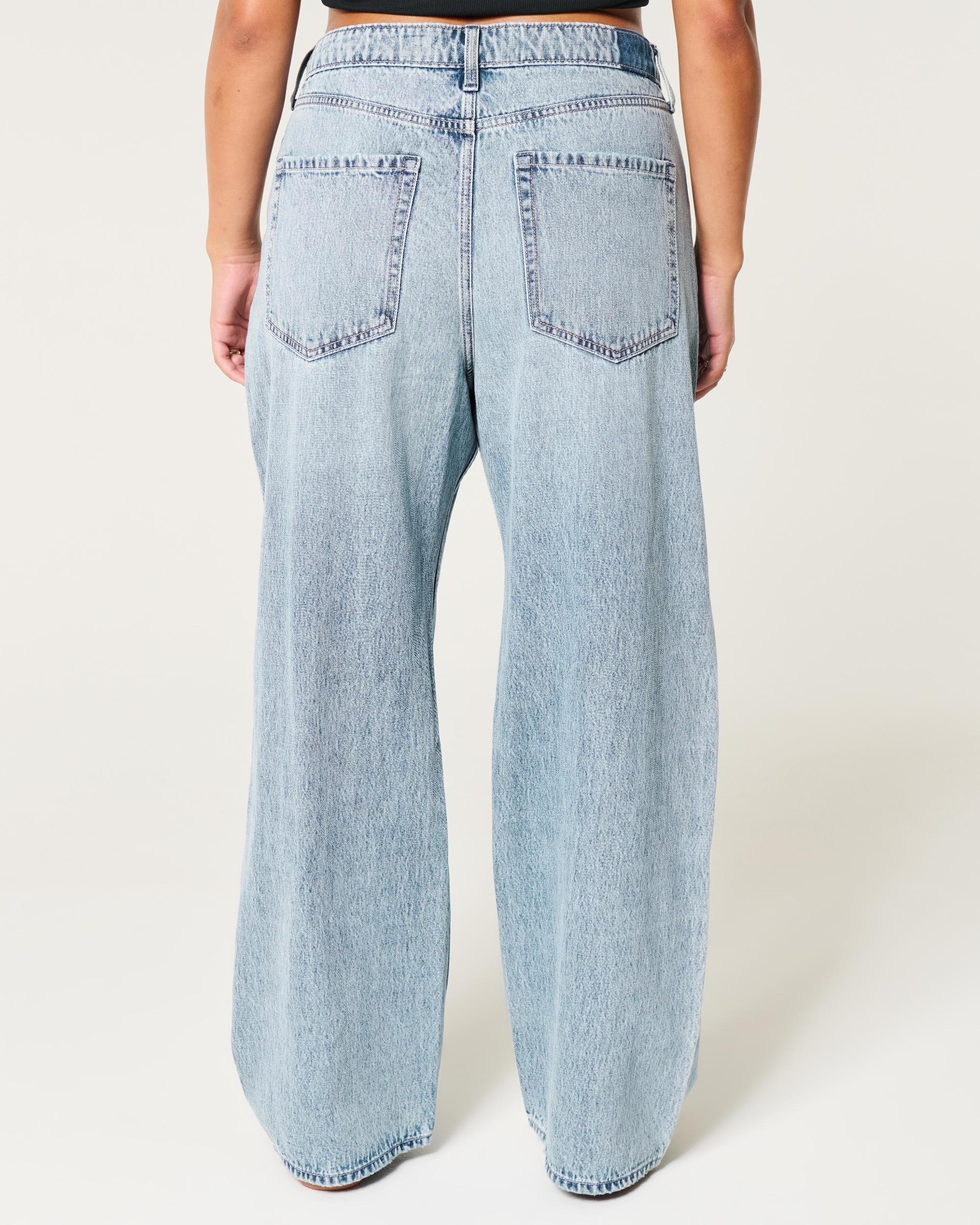 Ultra High-Rise Ripped Medium Wash Baggy Jeans Product Image
