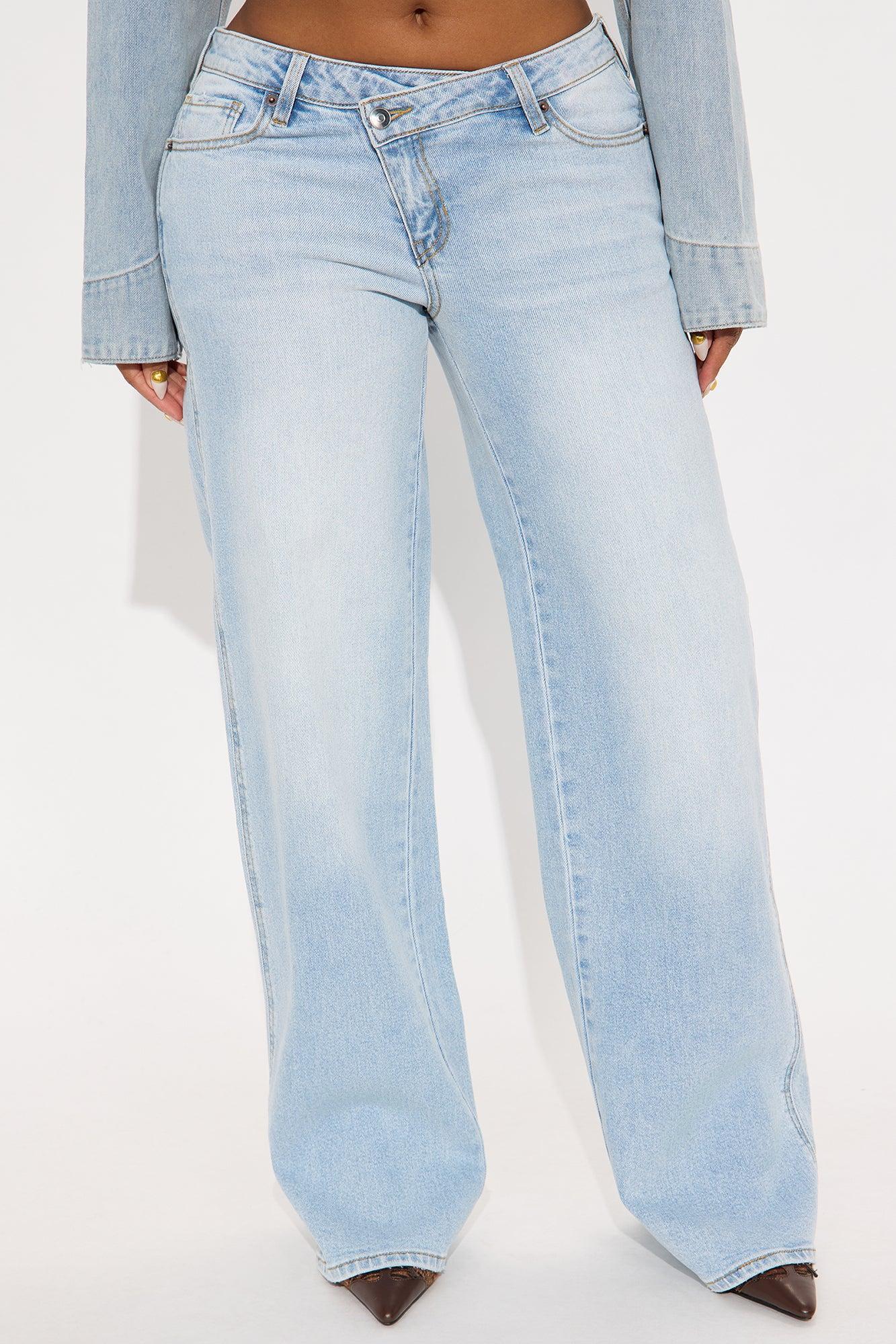 Eastside Low Rise Crossover Wide Leg Jean - Light Wash Product Image