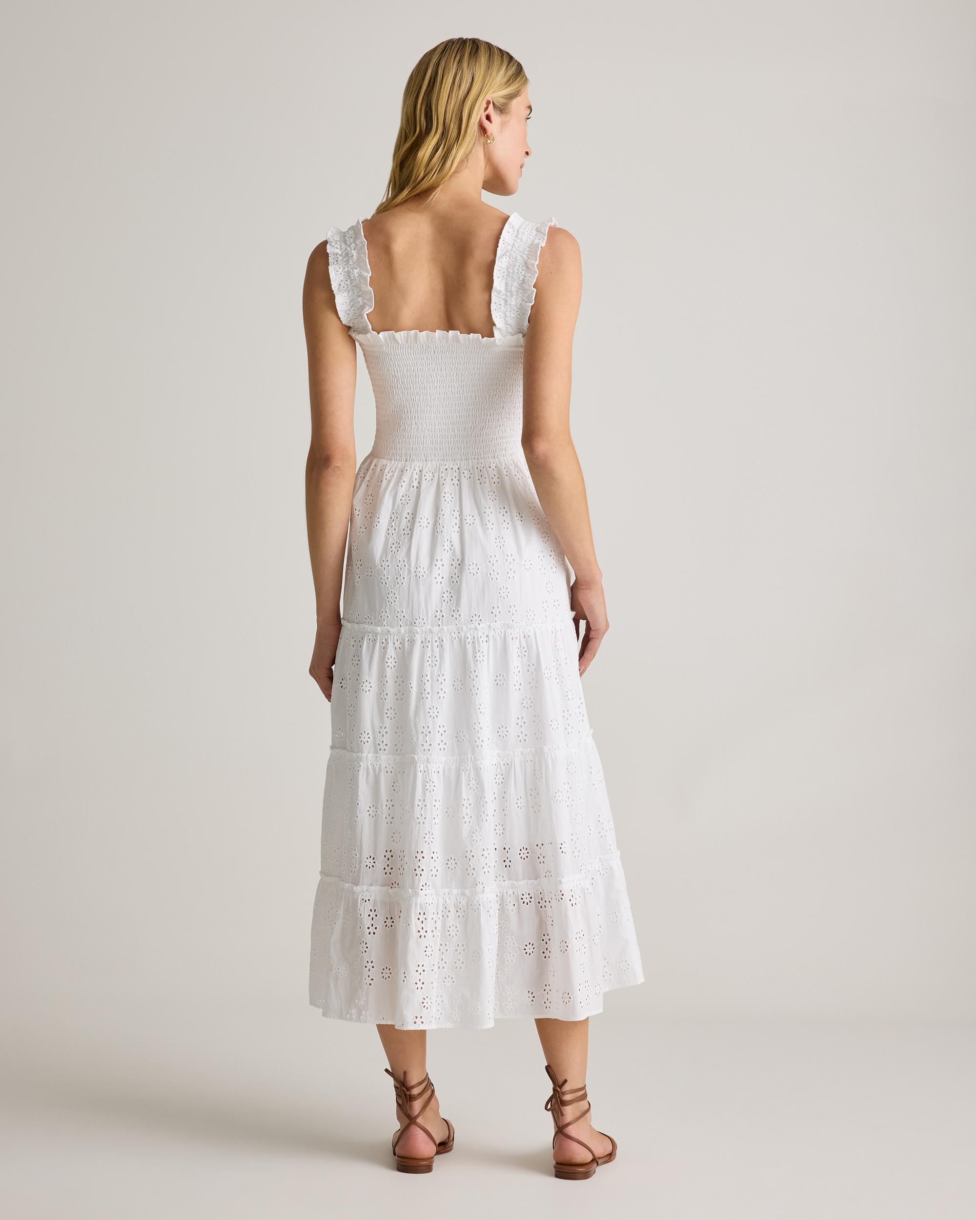 Quince | Women's Smocked Midi Dress Size XL, Organic Cotton Product Image