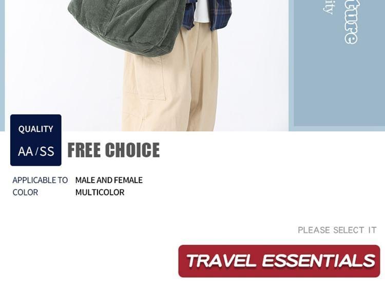 Plain Corduroy Crossbody Bag Product Image