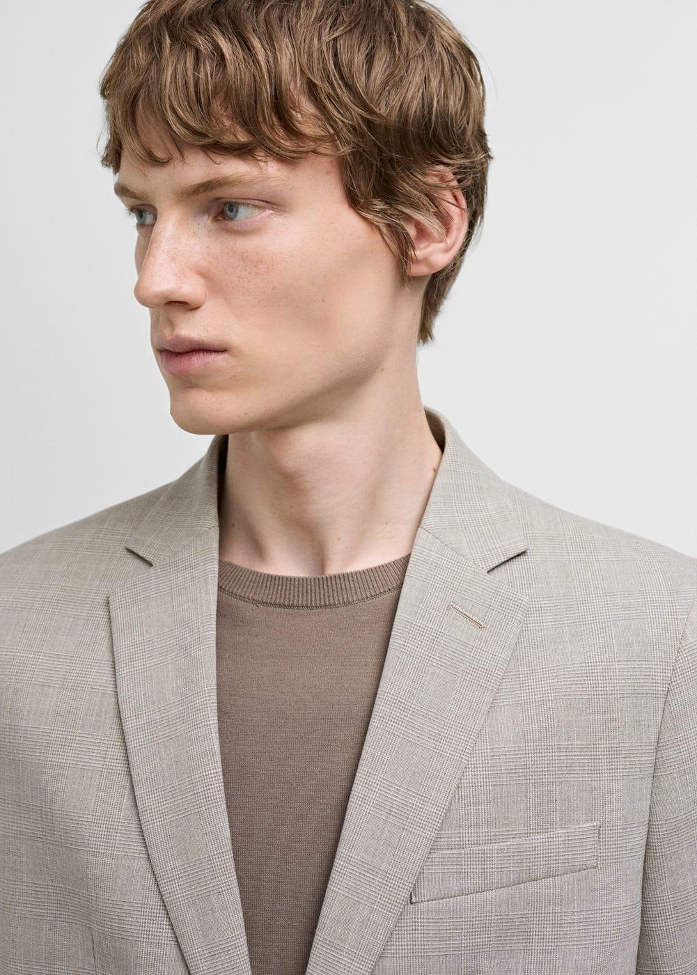Super slim-fit suit jacket in stretch fabric - Men | MANGO USA Product Image