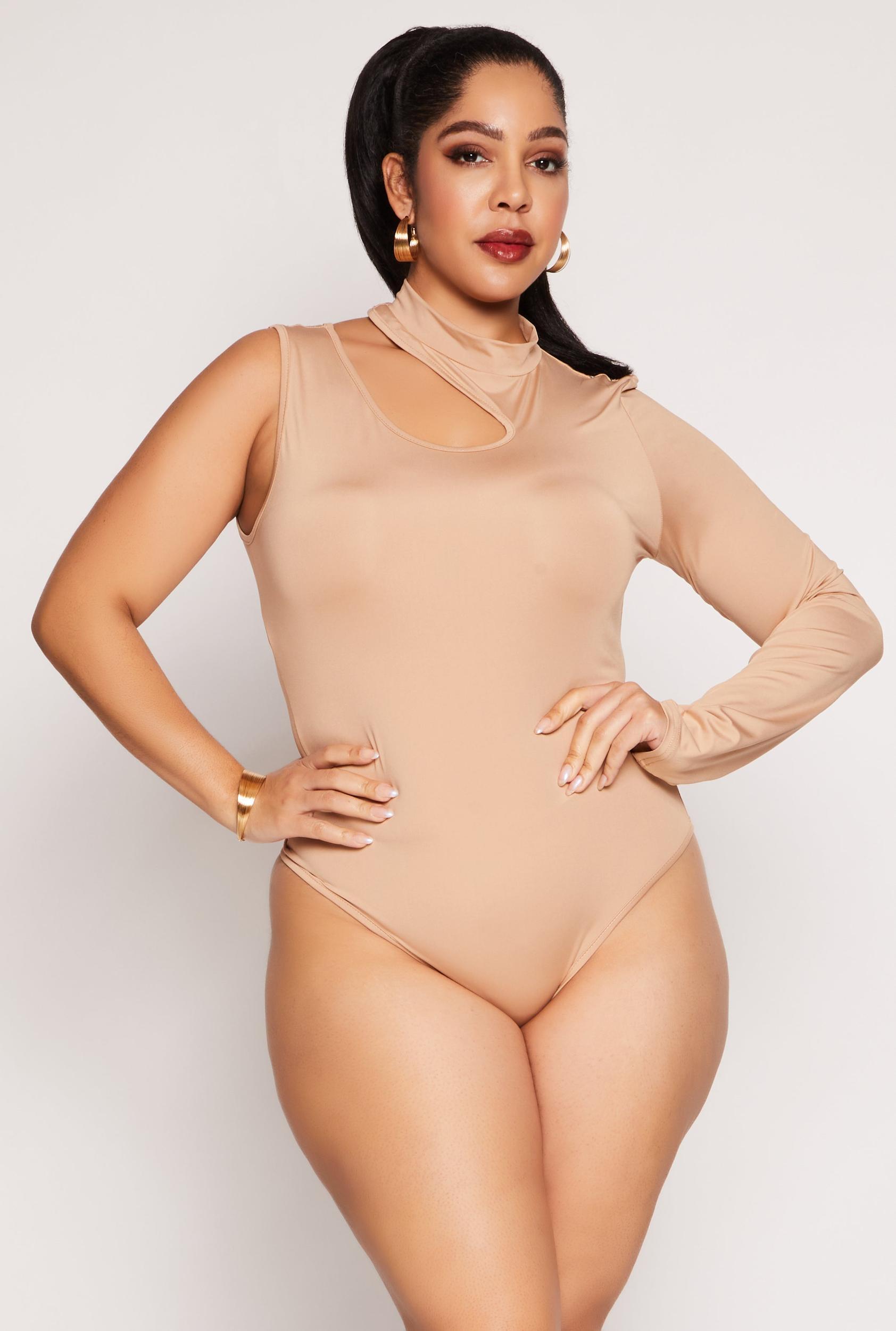 Womens Plus Size Daisy Keyhole Shoulder Bodysuit Product Image