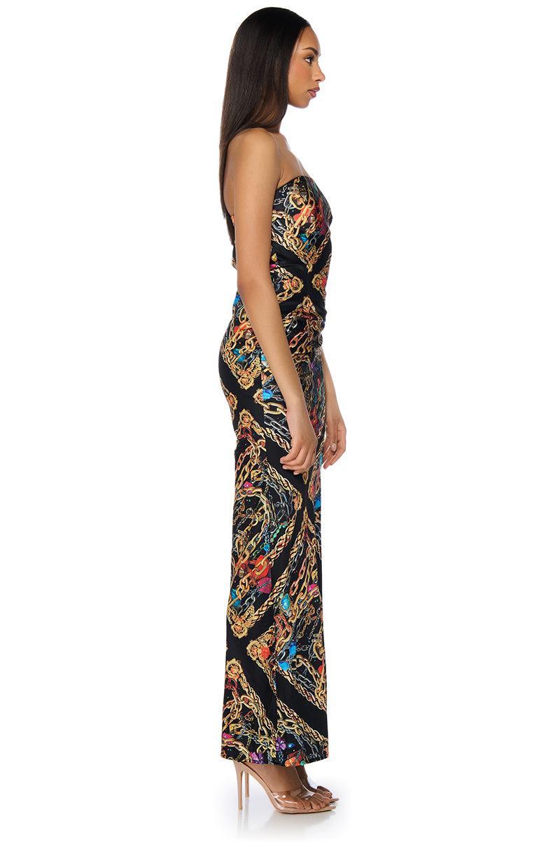 CHAINMAIL SATIN MAXI DRESS Product Image