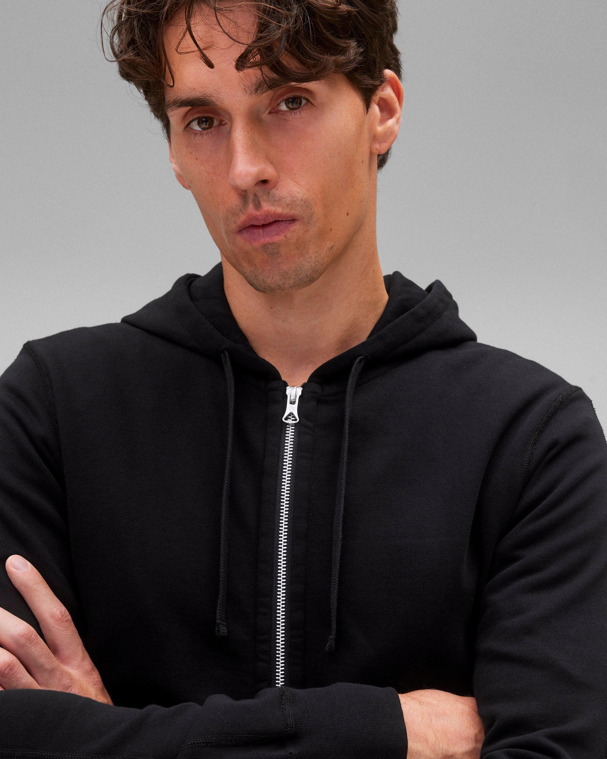 Lightweight Terry Slim Zip Hoodie Male Product Image