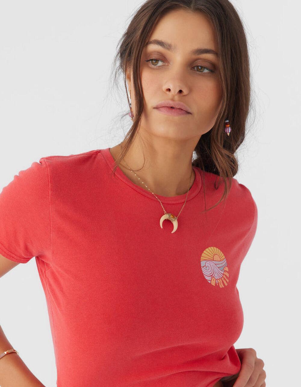 O'NEILL Sunset Shore Womens Crop Baby Tee - RED Product Image