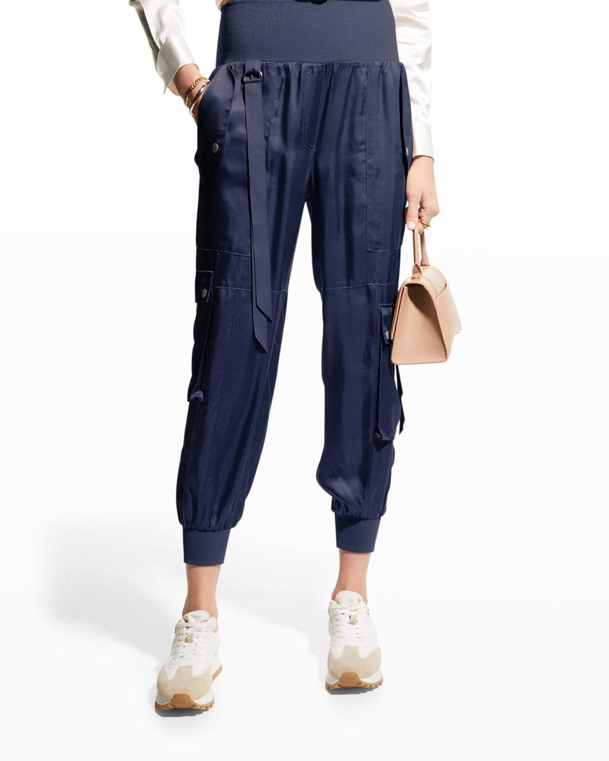 Harmony Satin Cargo Jogger Pants Product Image