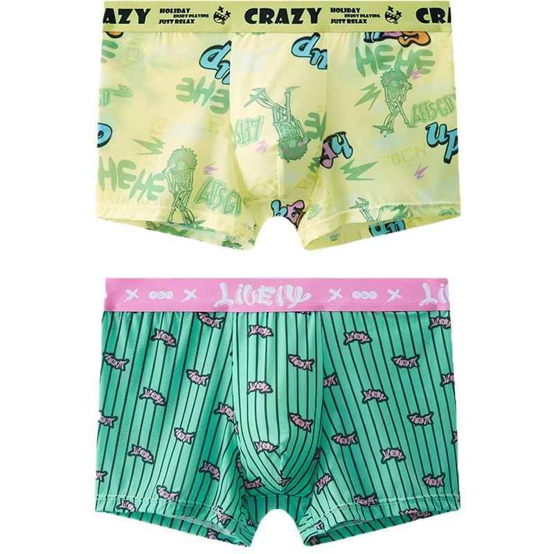 Set of 2: Cartoon Print Boxer Briefs Product Image