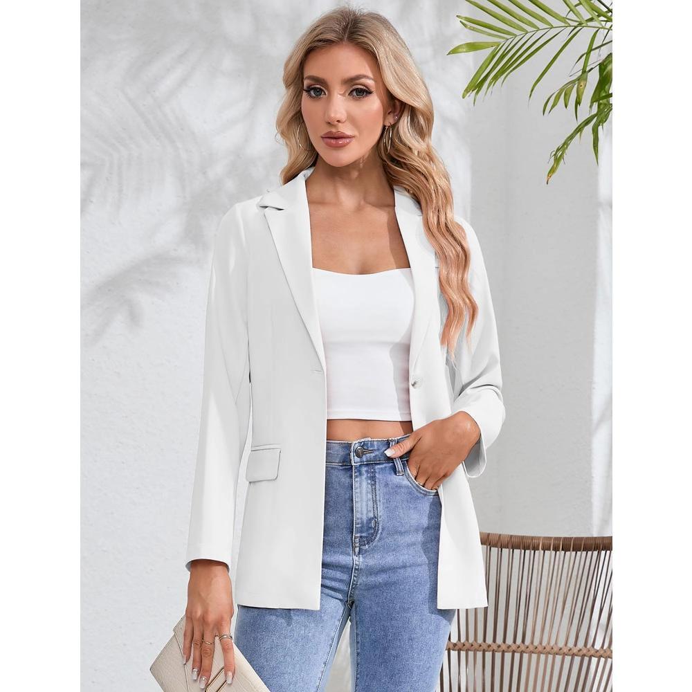 Whizmax Blazer For Women Long Sleeve Open Front Casual Single Breasted Office Blazer With Pockets Product Image