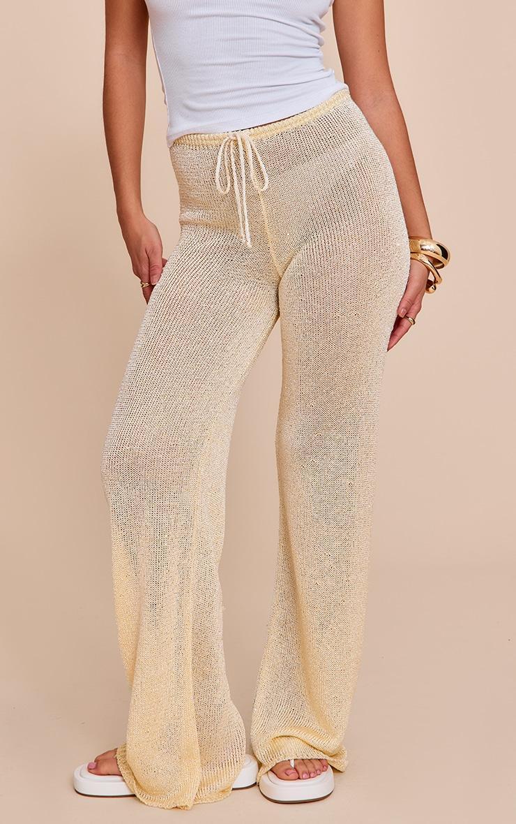 Lemon Sequin Knit Pants Product Image
