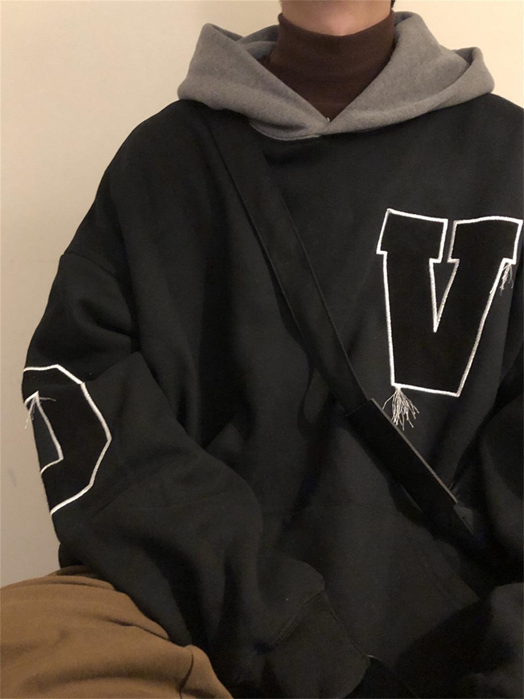 RT No. 3243 TWO-TONE EMBROIDERED HOODIE Product Image