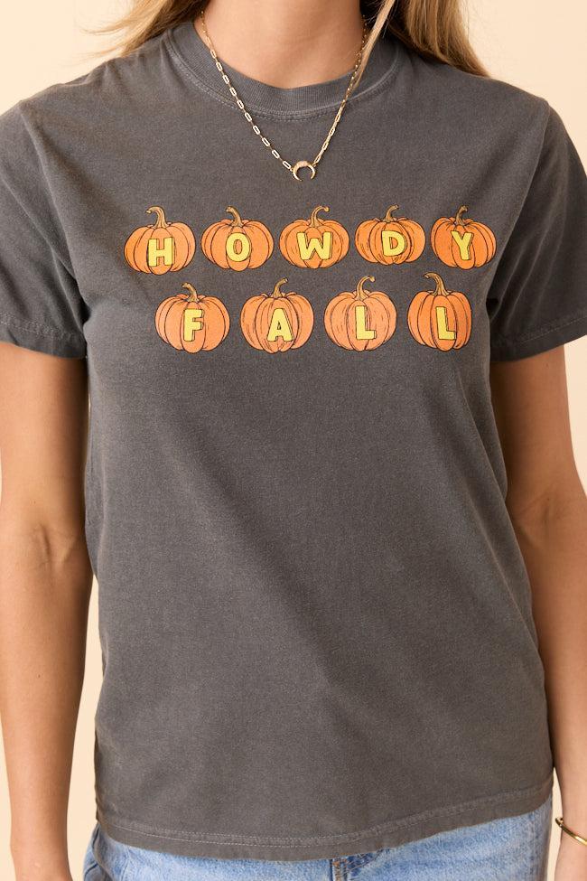 Howdy Fall Pumpkin Dark Grey Graphic Tee SALE Product Image