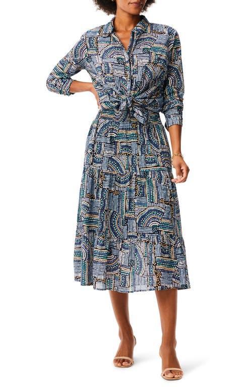 NIC+ZOE Mosaic Mix Crinkle Shirt Multi 1) Women's Clothing Product Image