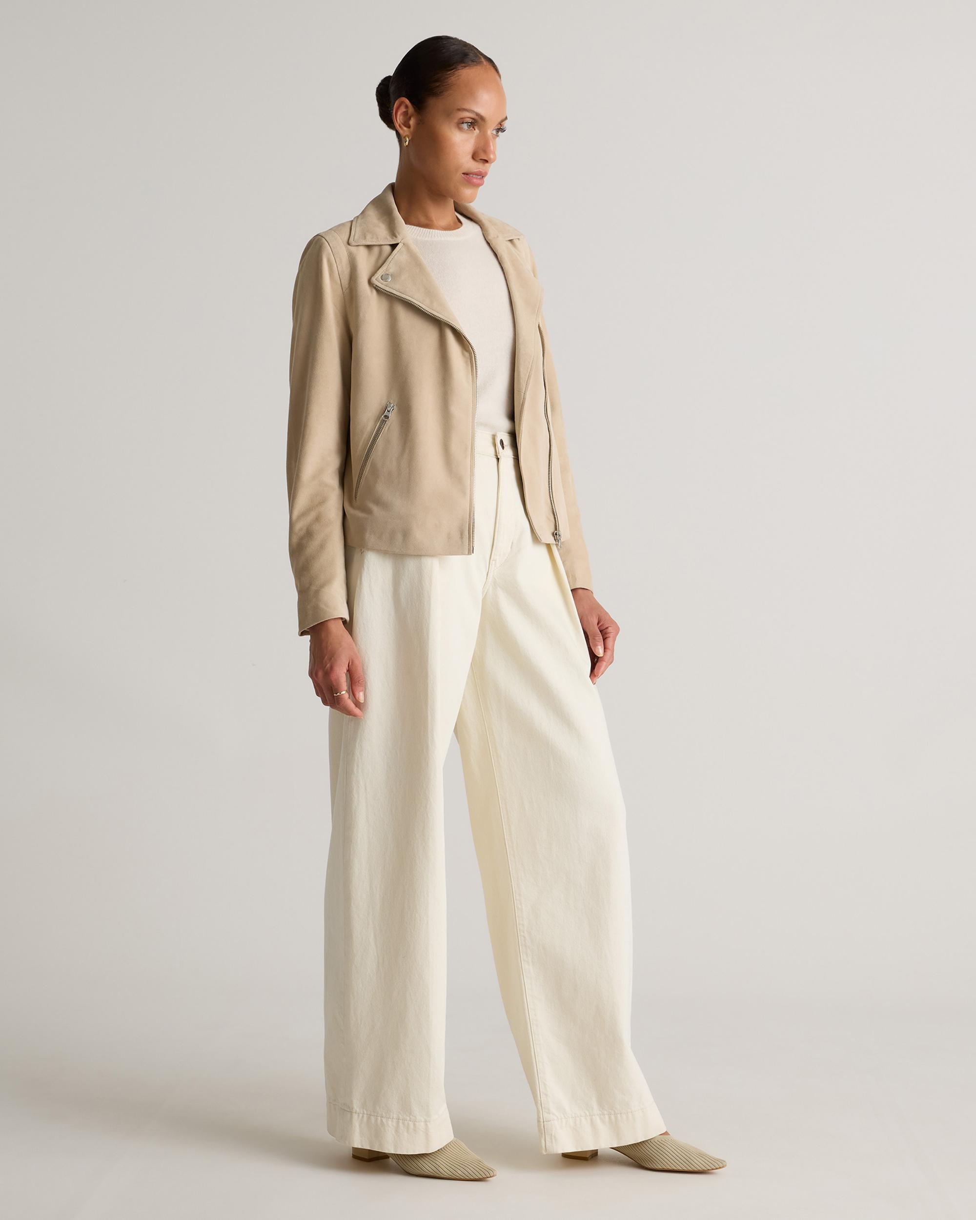 Quince | Women's 100% Suede Biker Jacket Leather Product Image