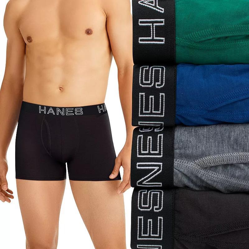 Hanes Ultimate 4-Pack Men's Comfort Flex Fit Total Support Pouch Trunks, Size: XXL, Black Grey Product Image