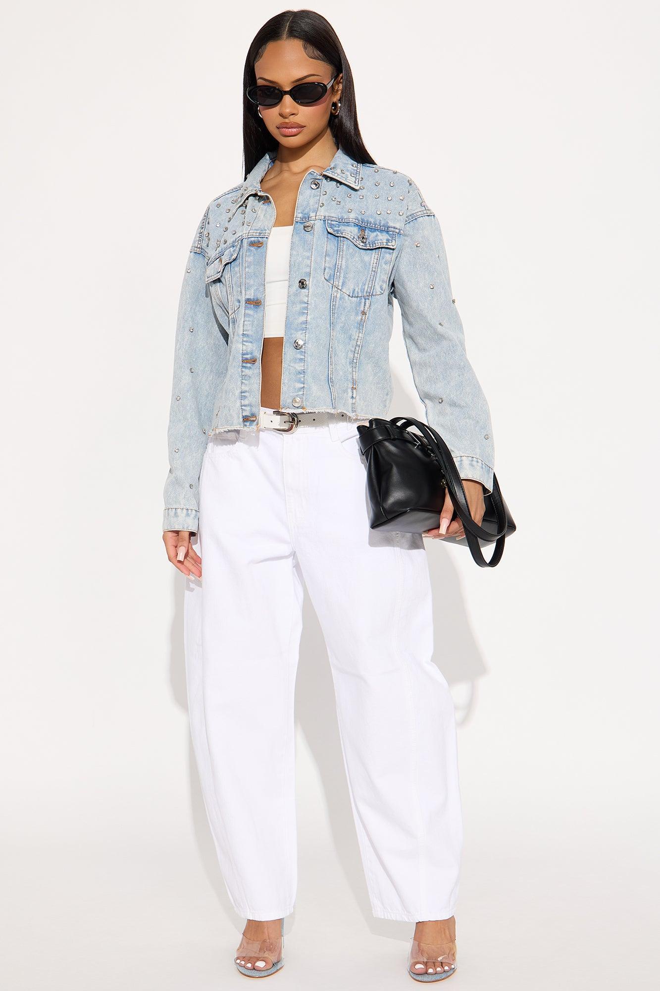 Glitz And Glam Denim Jacket - Light Wash Product Image