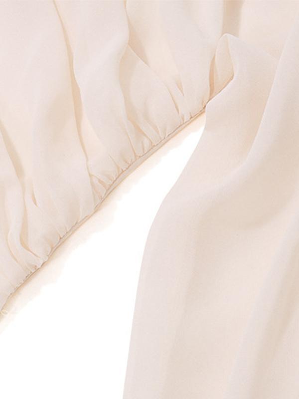 One Shoulder Flower Decoration Long Sleeves Shirts Product Image