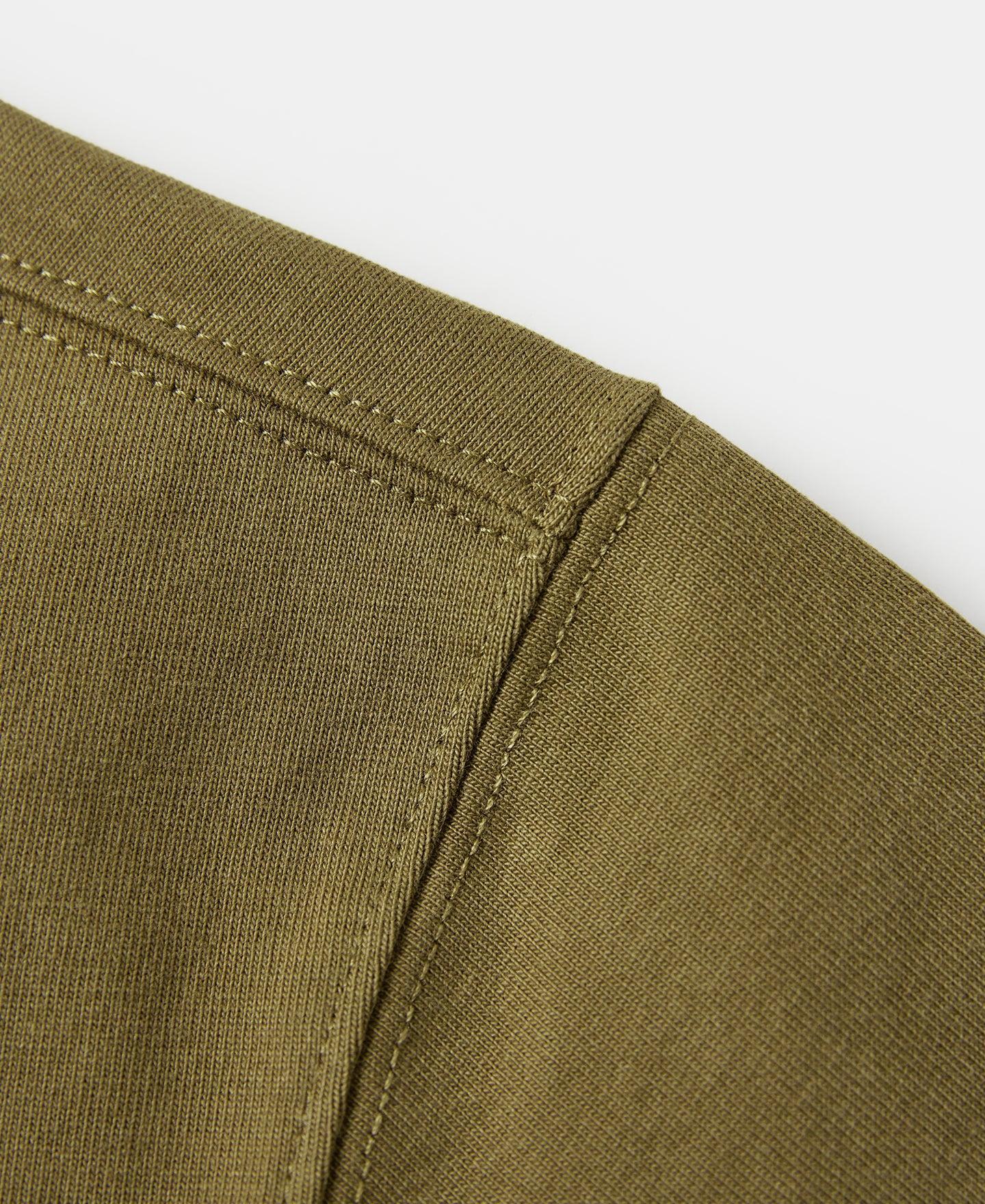 Vintage Short Sleeve Henley T-Shirt - Olive Product Image