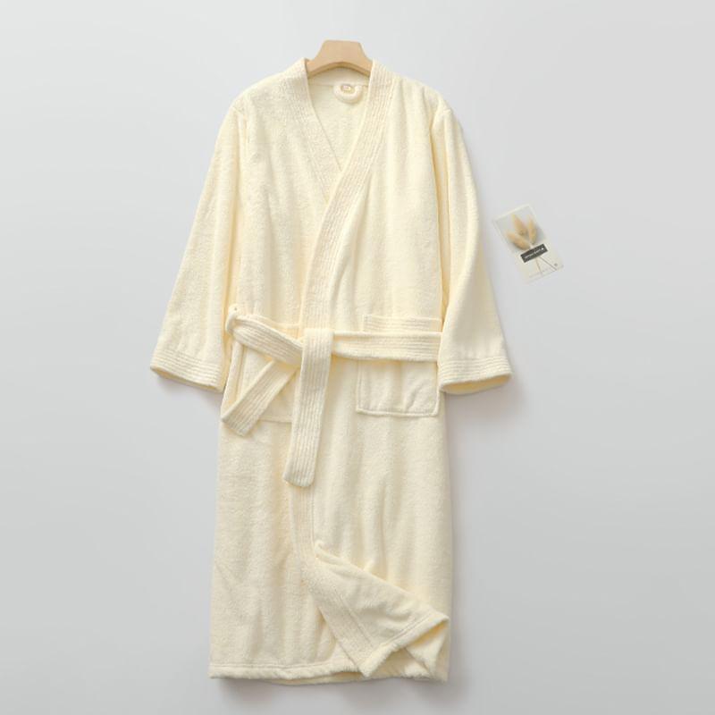 Couple Matching Plain Tie Front Robe (Various Designs) Product Image